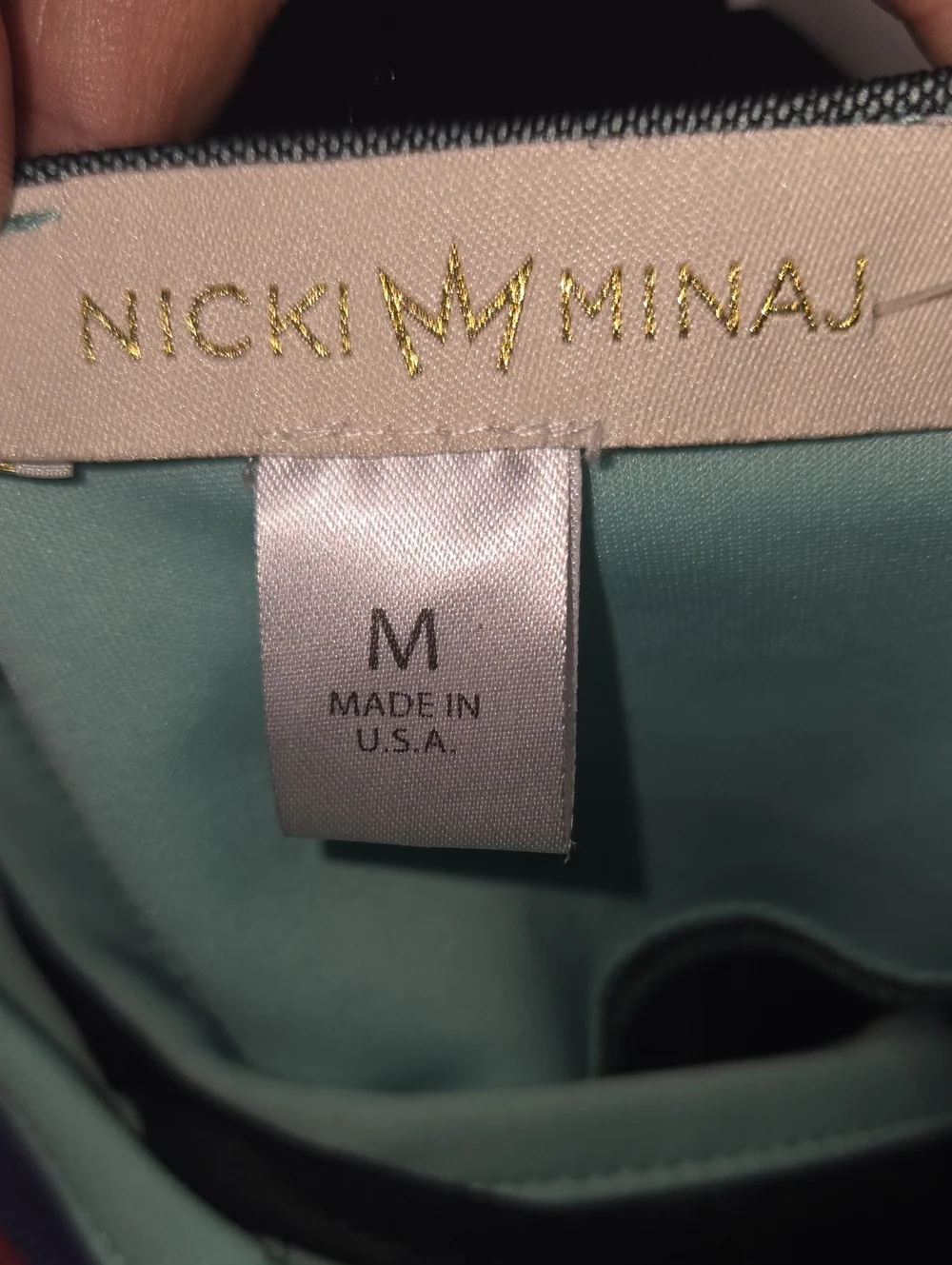 Nicki Minaj Mint Green Dress with Black Mesh Size M